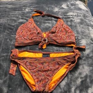 Becca swim bikini medium bottom DD halter top